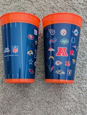 2- NFL Team Logo Cups + Little Caesars
